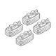 Kit de montaj pentru bare Alumia, Quadra, Silenzio C059 - Bmw Serie 1 (E81)(E87), Serie 1 Coupe (E82), Serie 3 (E46), Compact (E46), Coupe (E46), Touring (E46), Serie 5 (E39), Touring (E39), Ford Mondeo, Saab 9-3 Sport Sedan, 9-3 SportHatch