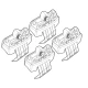 Kit de montaj pentru bare Alumia, Quadra, Silenzio C133 - Dacia Sandero Streetway 02/21>, Renault Captur 05/13>11/19