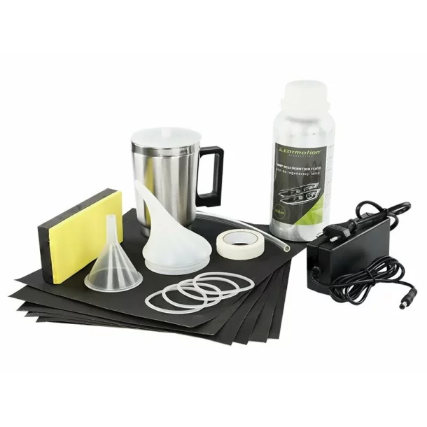 Set profesional pentru regenerarea farurilor auto din plastic, lichid 600 ml, accesorii incluse