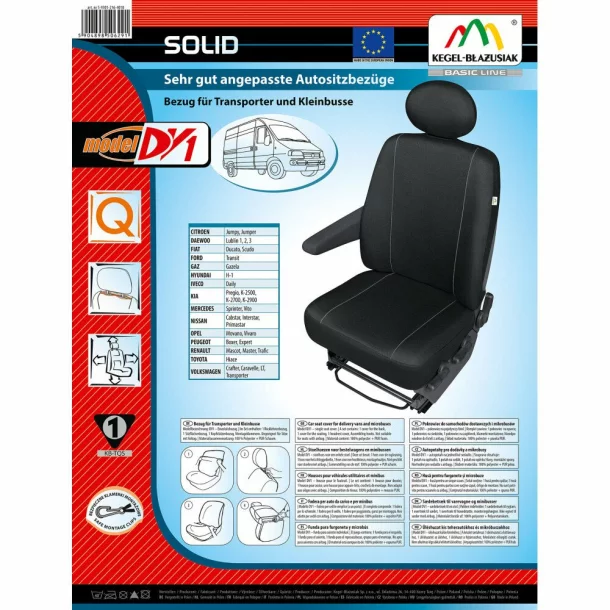 Huse scaun furgoneta de transport Solid DV1 - 1Loc