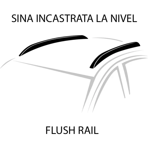 Silenzio CX, set complet de bare portbagaj din aluminiu - 99 cm + 99 cm - Origine RL - C421 - Toyota Proace City Verso Short 2024-prezent - Sina incastrata la nivel