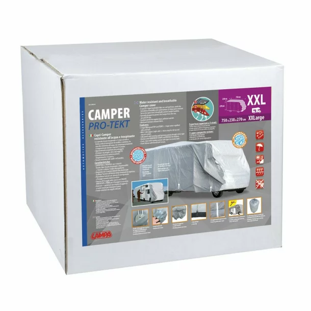 Teljes vízálló és légáteresztő lakóautó takaró UV-védelemmel Pro-Tekt, CM-XXL - 750x238x270 cm