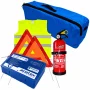 First aid package for car, extinguisher, first aid kit PET, 2pcs warning triangle, warning waistcoat, trunk organizer Navy blue