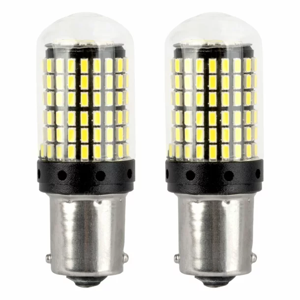 LED Bulbs 144SMD 4SMD 1860, 12/24V Position, Brake, Reversing, Indicator, P21W, R10W, R5W, 1156 BA15s CANBUS 2pcs - White