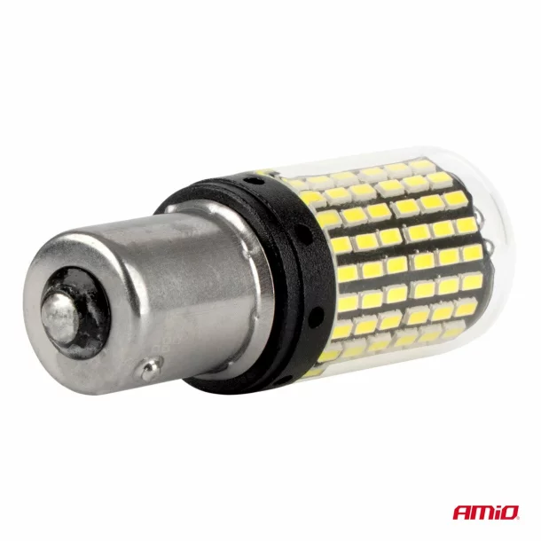LED Bulbs 144SMD 4SMD 1860, 12/24V Position, Brake, Reversing, Indicator, P21W, R10W, R5W, 1156 BA15s CANBUS 2pcs - White