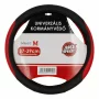 Husa volan cu aspect de piele MaxSpeed - M - Ø 37/39cm - Negru/Rosu