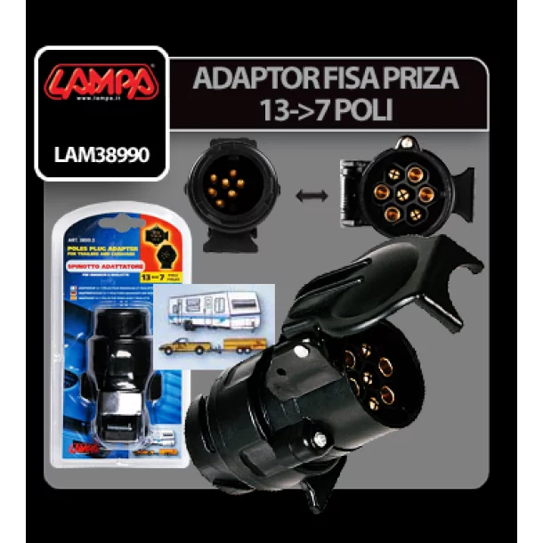 Adaptor fisa priza remorca 13-7 poli-Resigilat,