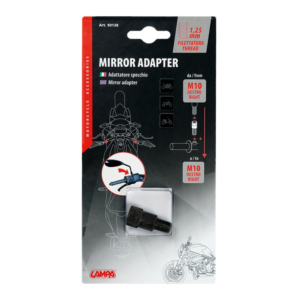 Mirror adapter - Thread Ø 10 mm right > Ø 10 mm right thumb