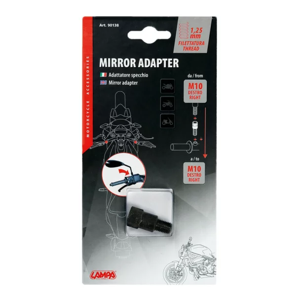 Mirror adapter - Thread Ø 10 mm right &gt; Ø 10 mm right