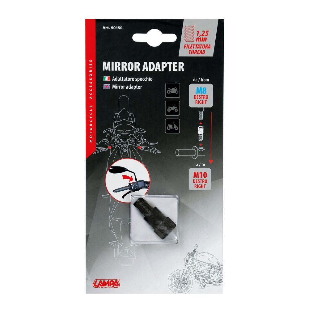 Mirror adapter - Thread Ø 8 mm right > Ø 10 mm right thumb