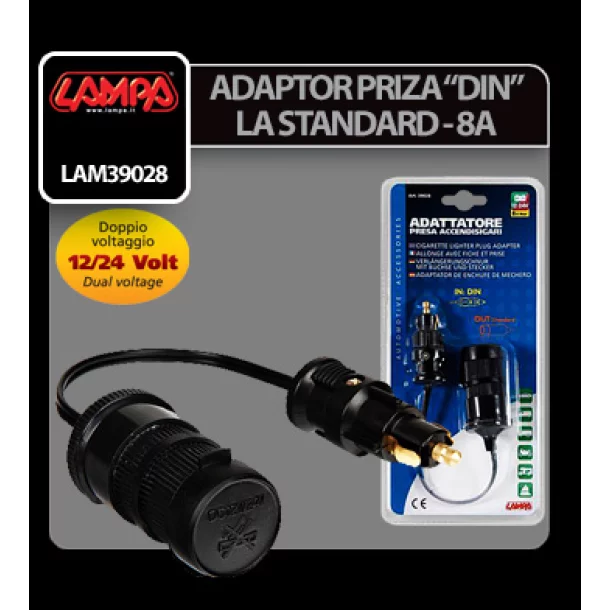 Adaptor priza bricheta DIN la Standard- 12/24V 8A