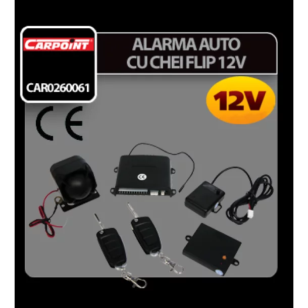 12V Car alarm with flip keys