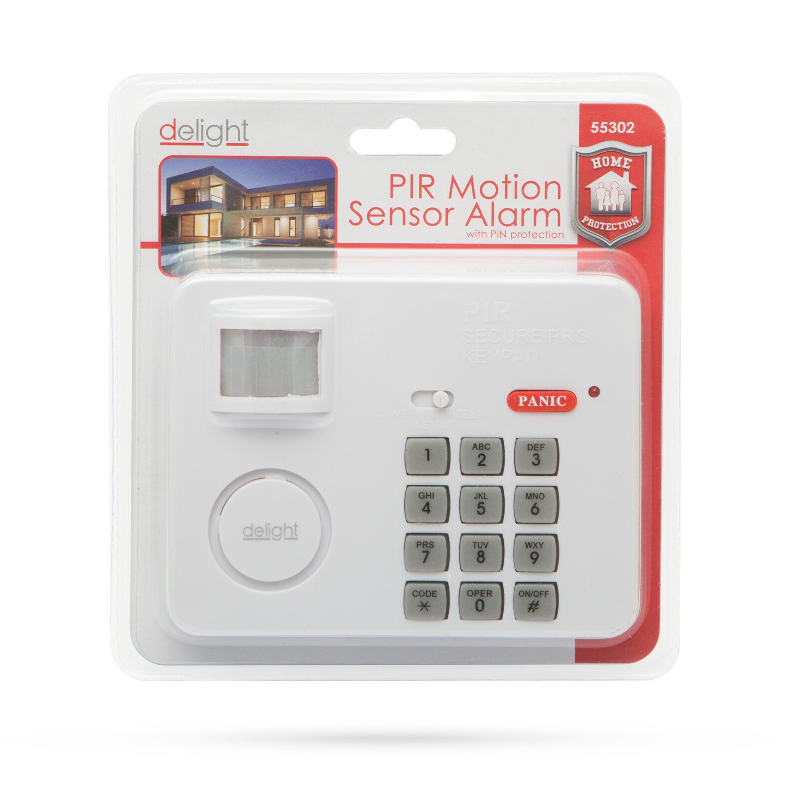 Movement sensor alarm with PIN protection thumb