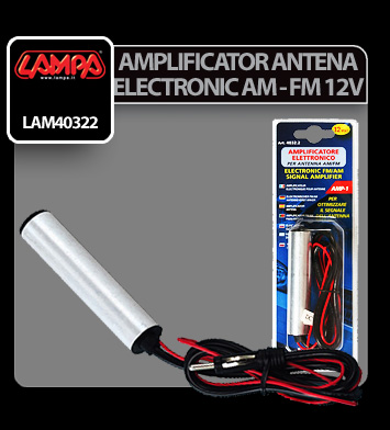 Electronic AM-FM aerial signal amplifier, 12V thumb
