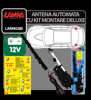 Antena complet automata cu kit montare De-Luxe Lampa 12V thumb
