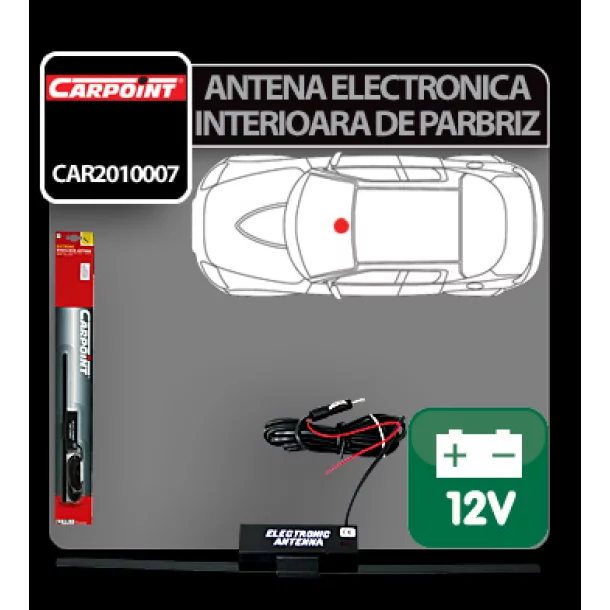 Carpoint beltéri elektronikus szélvédő antenna 12V