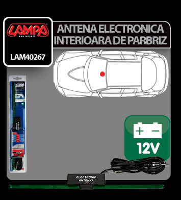 Antena electronica interioara de parbriz Lampa 12V thumb