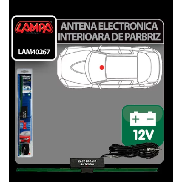 Antena electronica interioara de parbriz Lampa 12V
