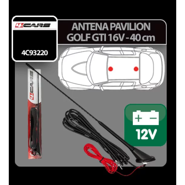 Antena pavilion cu amplificator semnal Golf GTI 16V 4Cars - 40cm