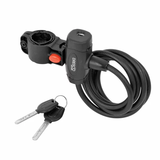 Anti-theft spiral cable with mounting bracket - Ø8mm - 150cm