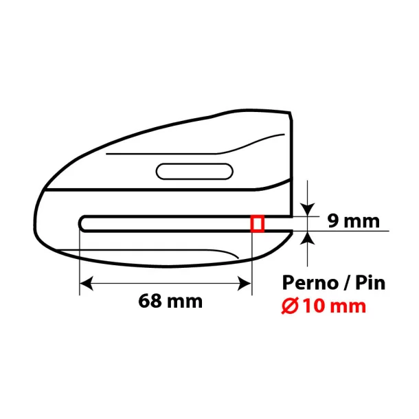 Antifurt motocicleta cu blocare disc de frana Jaw-XL - Bolt Ø10mm