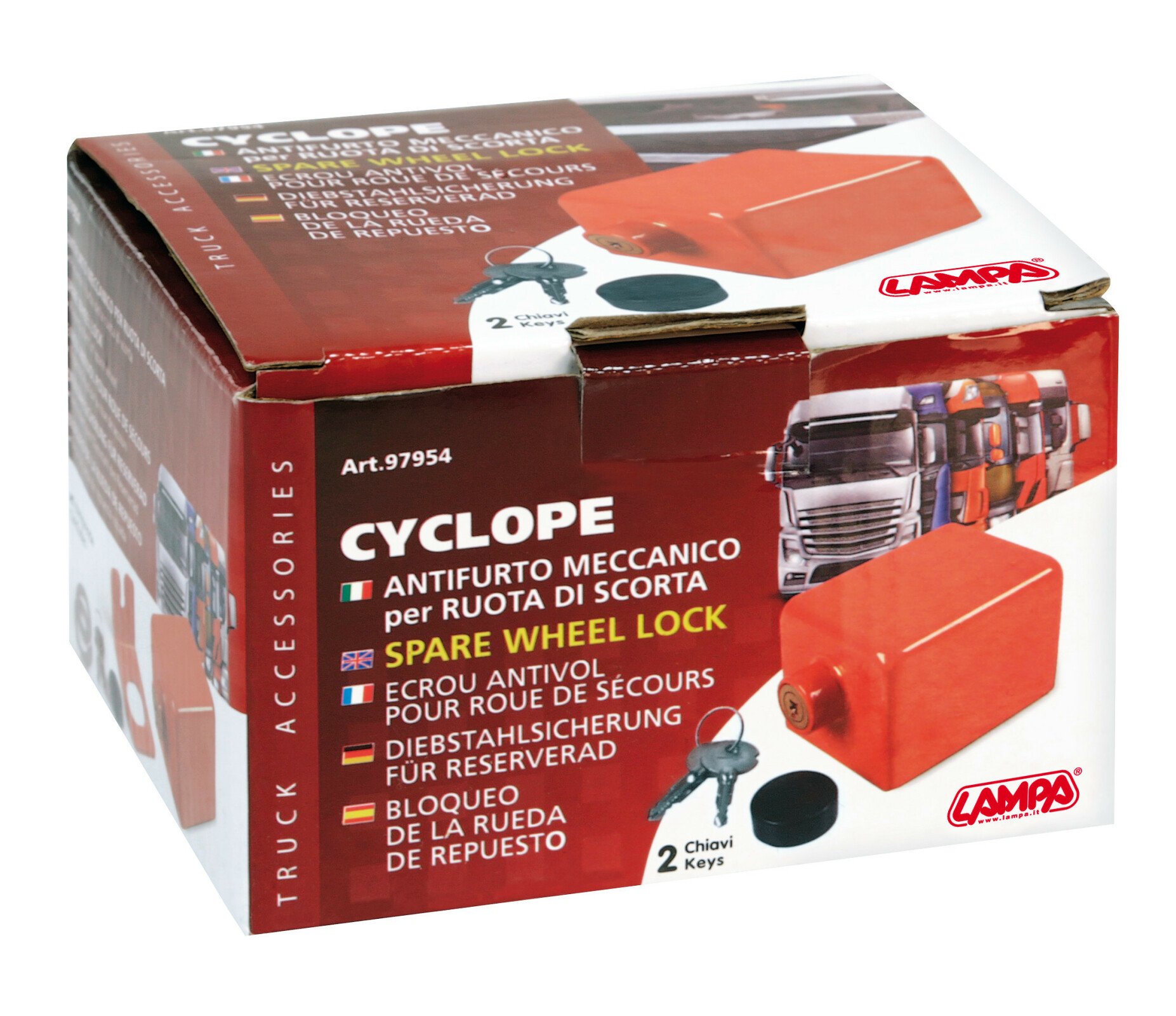 Cyclope, spare wheel lock thumb