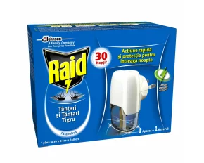 Aparat electric si lichid impotriva tantarilor Raid, 30 nopti, 21ml