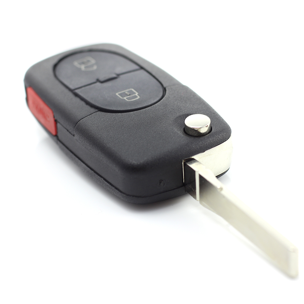Audi - carcasă cheie tip briceag cu 2+1 butoane (1 buton de panică) și baterie 1616 - CARGUARD thumb