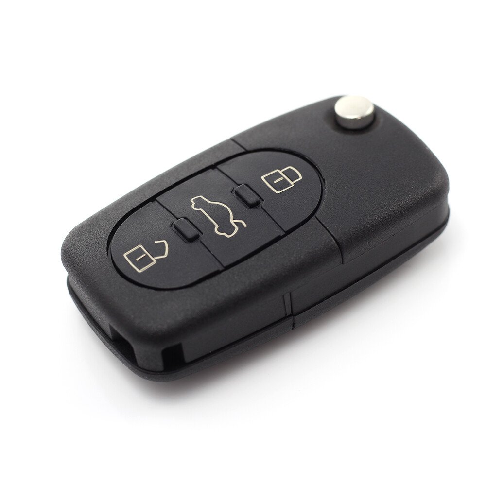 Audi - carcasă cheie tip briceag cu 3+1 butoane (1 buton de panică) și baterie 1616 - CARGUARD thumb