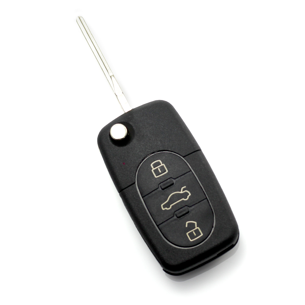 Audi - carcasă cheie tip briceag cu 3+1 butoane (1 buton de panică) și baterie 1616 - CARGUARD thumb