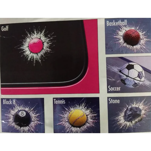 1db 3D Crash Golfball matrica - Rózsaszín
