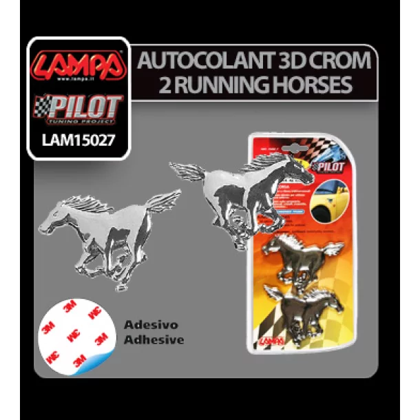 Autocolant 3D crom 2 Horses