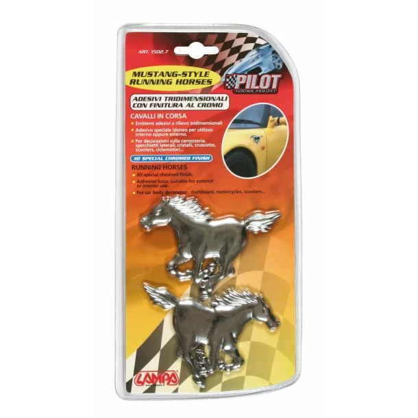 3D  sticker chrome 2 Horses