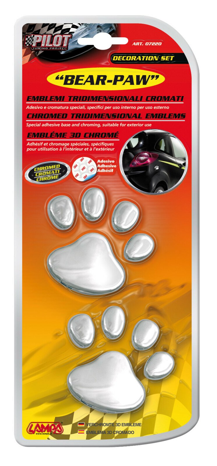 Chromed 3D emblem - Bear paw thumb