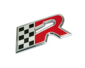 Chromed 3D emblem, bicolour - R-Flag