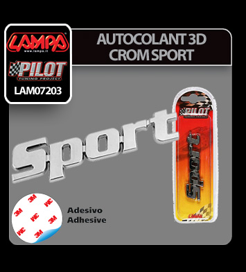 Autocolant 3D crom Sport thumb