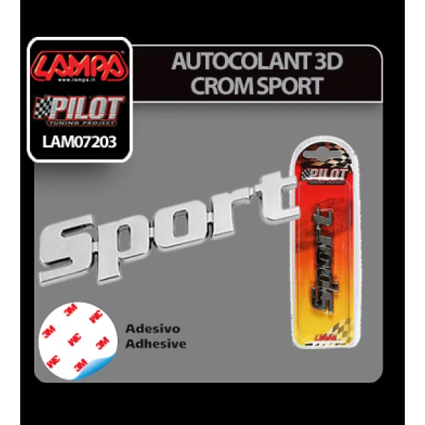 Autocolant 3D crom Sport