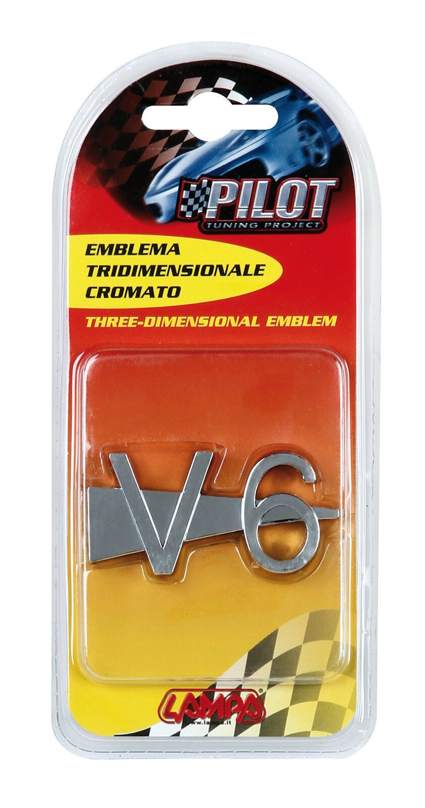 Chromed 3D emblem - V6 thumb