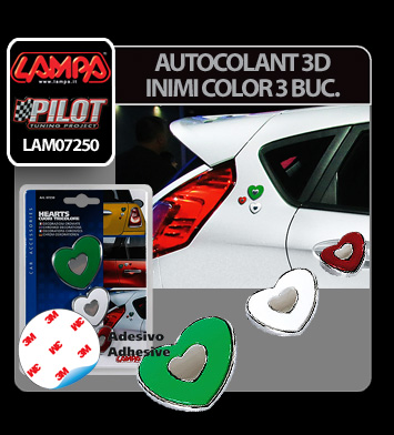 Autocolant 3D Inimi color set 3buc thumb