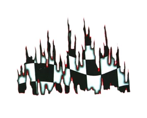 Autocolant Burning flag 1buc 49x34cm - Rosu