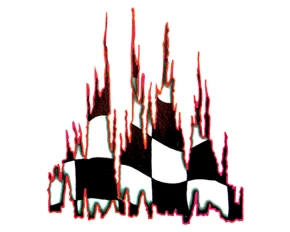 Autocolant Burning flag 1buc 67x49cm - Rosu