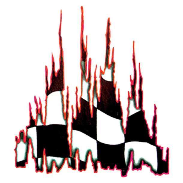 Autocolant Burning flag 1buc 67x49cm - Rosu