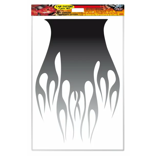 Car Tattoo - Kit 7 pcs - Set 1 - Black