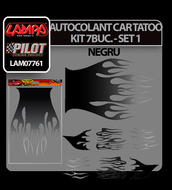 Autocolant Car Tatoo Kit 7buc Set 1 - Negru thumb