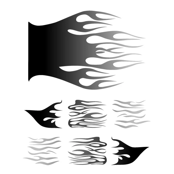 Car Tattoo - Kit 7 pcs - Set 1 - Black