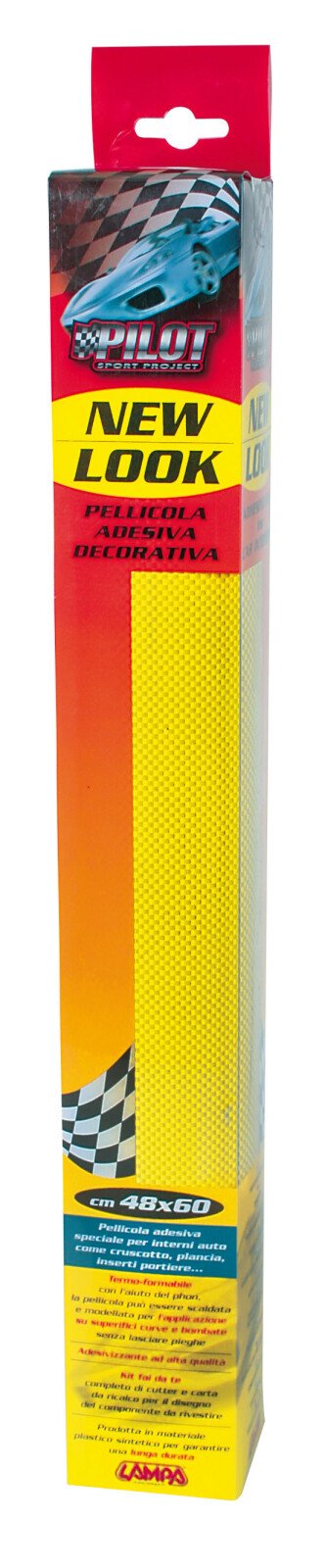 New-Look öntapadós műszerfal fólia 48x60 cm - Karbonszál - Sárga thumb