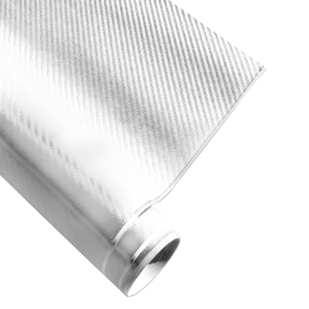 Autocolant folie fibra de carbon 3D, 100x150cm - Carbon/Alb