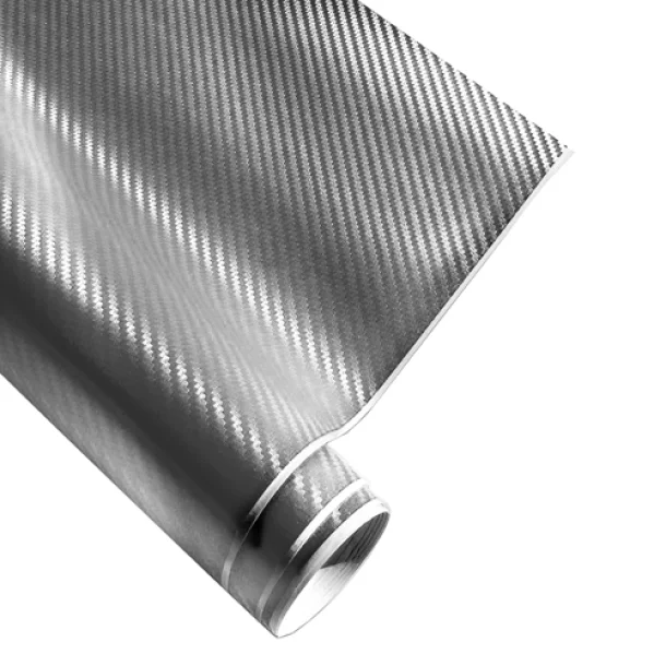 Autocolant folie fibra de carbon 3D, 100x152cm - Carbon/Argintiu