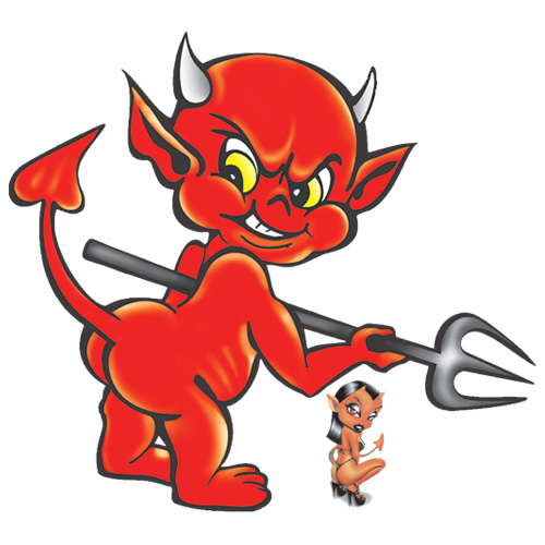 Sticker Funny Devil, Diablo Girl 1pcs 47x52cm thumb