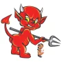 Sticker Funny Devil, Diablo Girl 1pcs 47x52cm